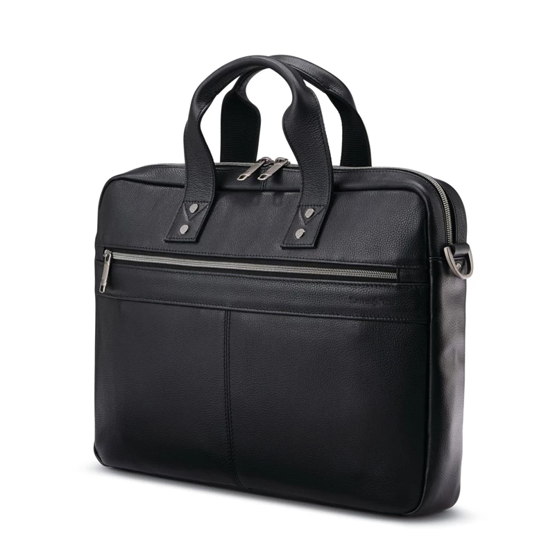 Samsonite Klassische Leder Slim Brief Businesstaschen Schwarz | DE9865437