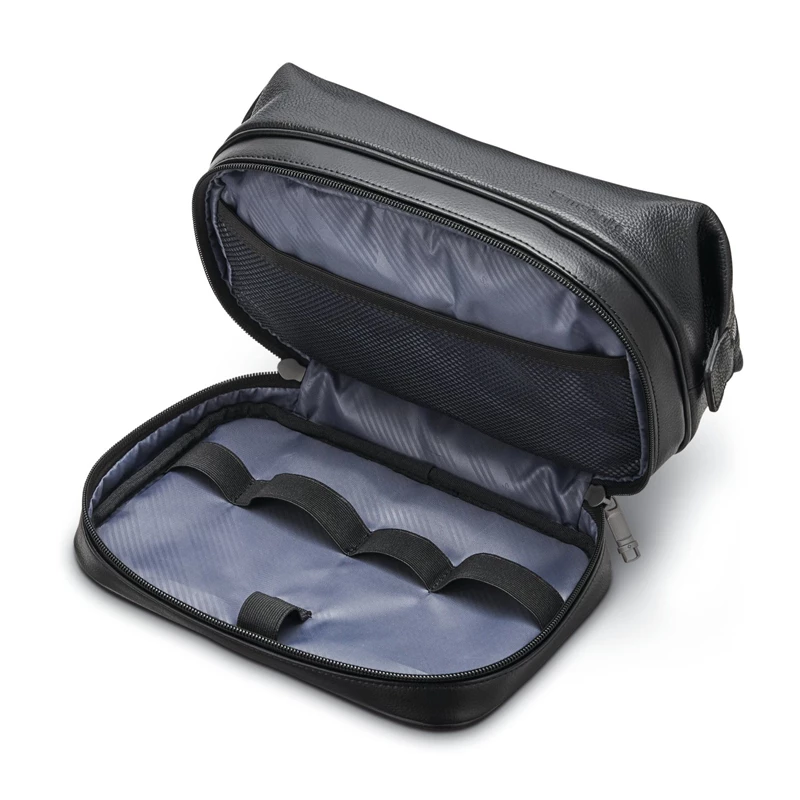 Samsonite Klassische Leder Zip Bottom Travel Kit Toilettenartikel & Kosmetiksets Schwarz | DE5476903