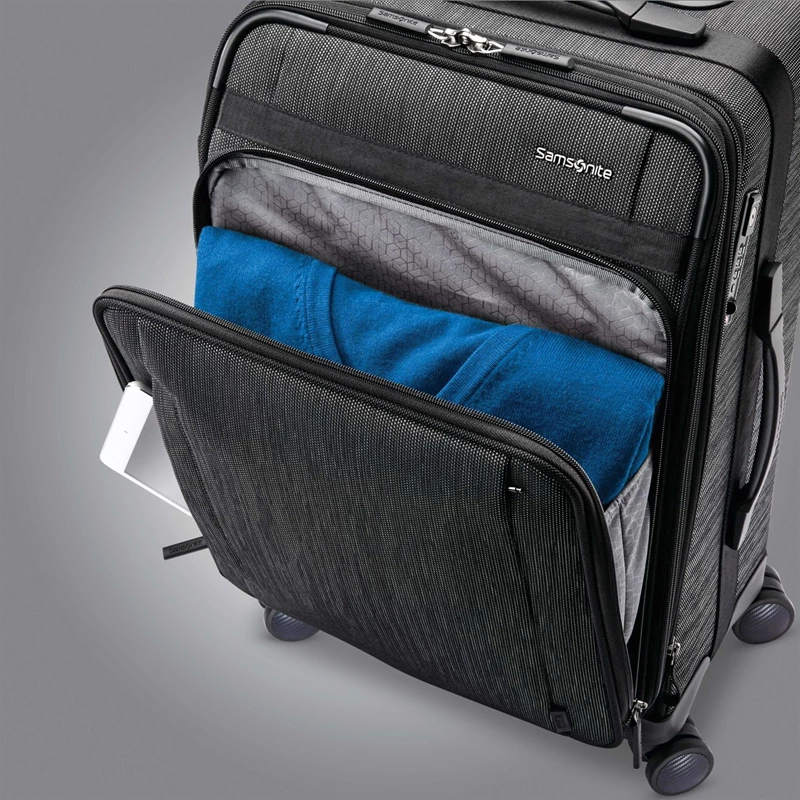 Samsonite SXK Carry-On Expandable Spinner Weichgepäck Black/Silver | DE1842506